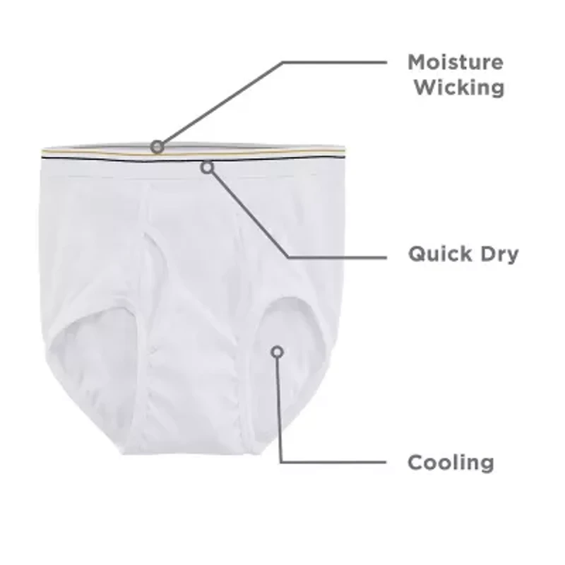 Stafford Dry + Cool Full-Cut Mens Big 6 Pack Briefs 302872