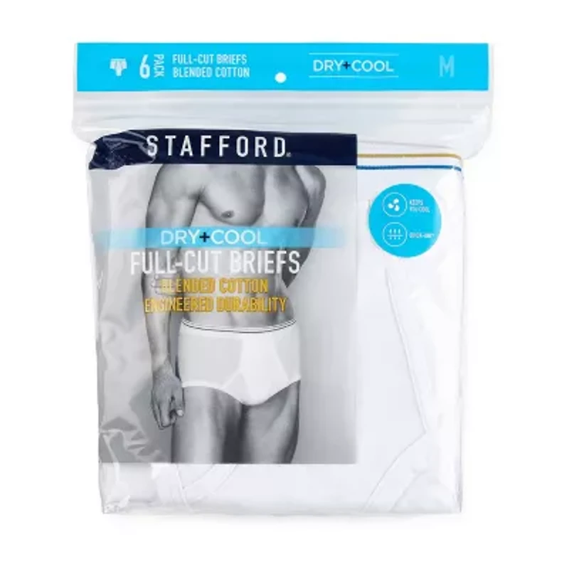 Stafford Dry + Cool Full-Cut Mens Big 6 Pack Briefs 302872