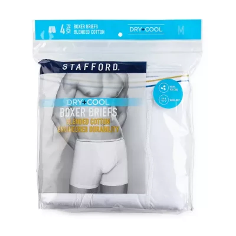 Stafford Dry + Cool Mens Big 4 Pack Boxer Briefs 302869