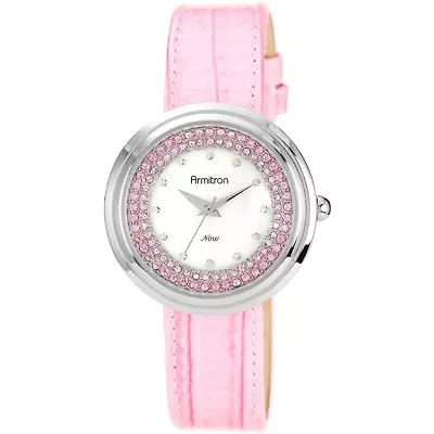 Armitron® Now® Womens Pink Crystal Accent Mother-of-Pearl Watch