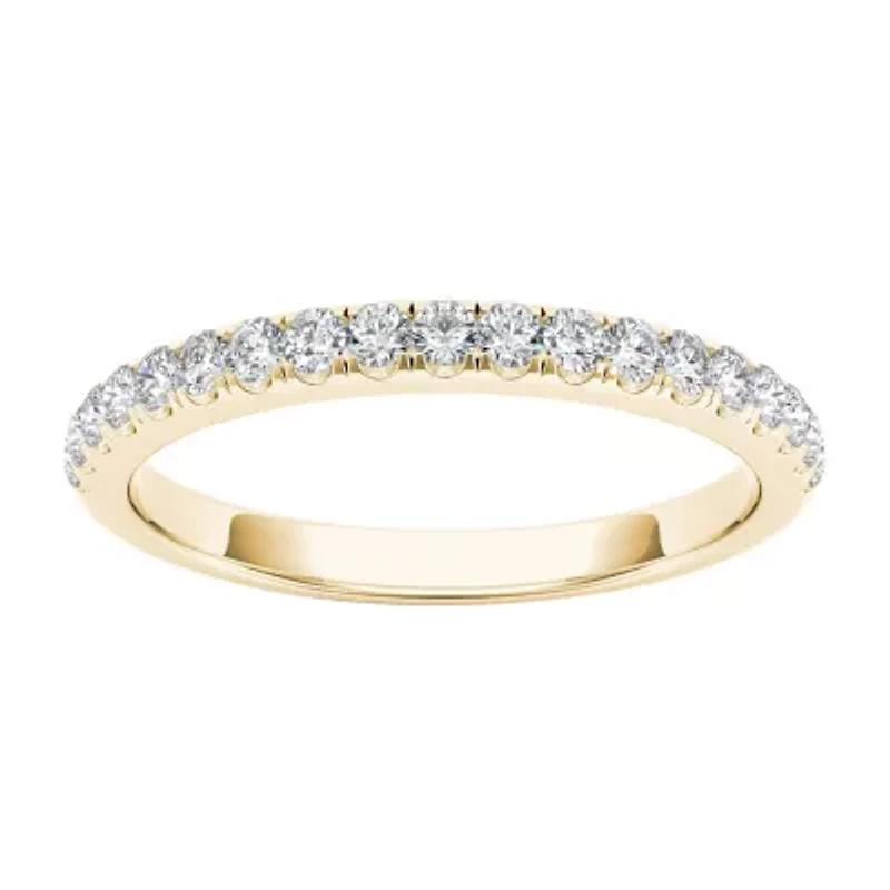 Womens 2MM 1/ CT. T.W. Natural White Diamond 10K Gold Wedding Band