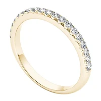 Womens 2MM 1/ CT. T.W. Natural White Diamond 10K Gold Wedding Band