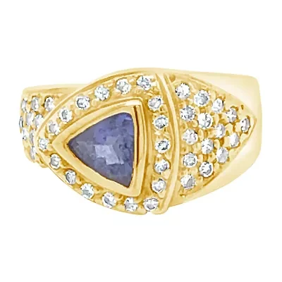 LIMITED QUANTITIES! Le Vian Grand Sample Sale™ Ring featuring Blueberry Tanzanite® 3/4 CT. T.W. Vanilla Diamonds® set in 14K Honey Gold™
