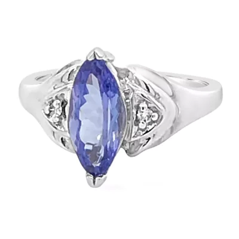 LIMITED QUANTITIES! Le Vian Grand Sample Sale™ Ring featuring Blueberry Tanzanite® Vanilla Diamonds® set in 14K Vanilla Gold®