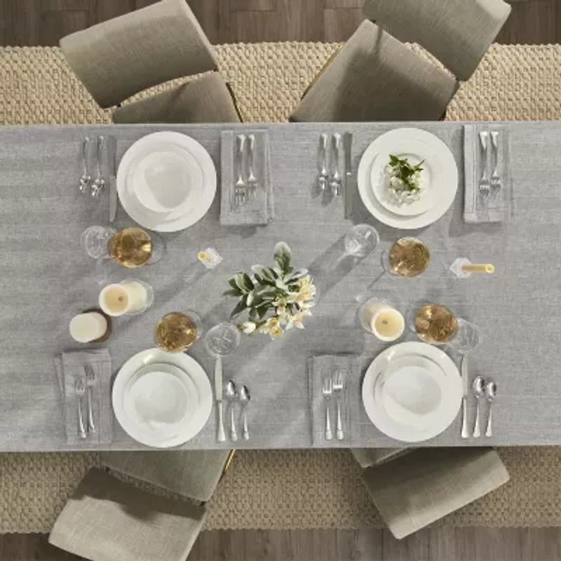 Fieldcrest Luxury Cotton-Linen Herringbone Tablecloth