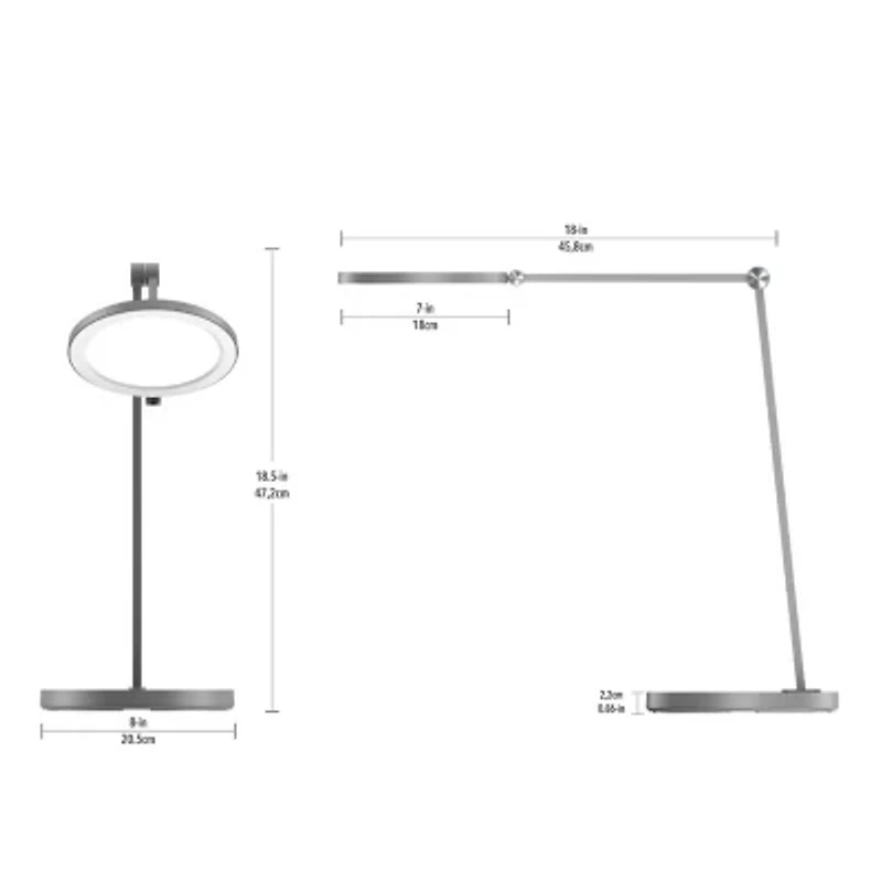 Sheffield Labs 18.6" Executive Gunmetal Wireless Charging Led Desk Lamp