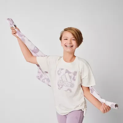 adidas Big Kid Girls Crew Neck Short Sleeve Loose Fit Graphic T-Shirt