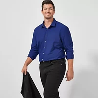 J. Ferrar Mens Big & Tall 360 Stretch Regular Fit Easy Care Fabric Long Sleeve Dress Shirt