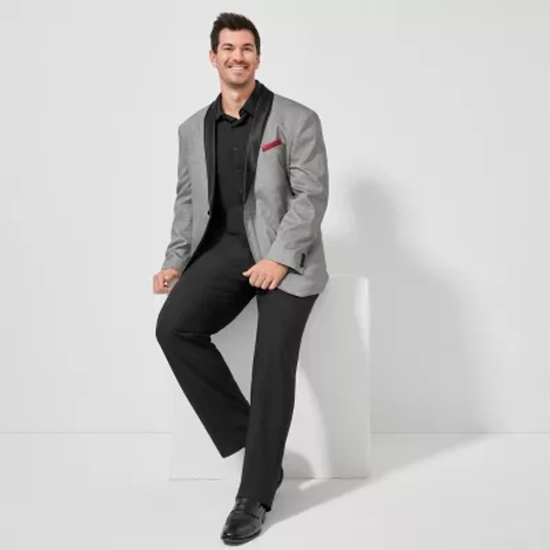 J. Ferrar Ultra Comfort Mens Big and Tall Stretch Fabric Regular Fit Flat Front Suit Pant