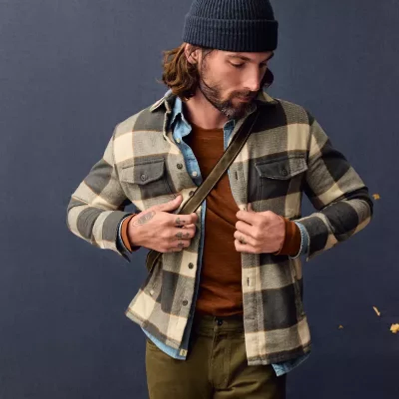 mutual weave Mens Fleece Big and Tall Shirt Jacket