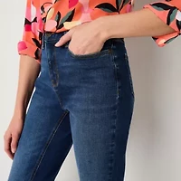 Liz Claiborne Womens High Rise Straight Leg Jean