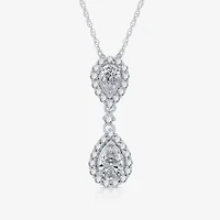 (G-H / Si2-I1) Womens 1 CT. T.W. Lab Grown White Diamond 10K White Gold Pear 18 Inch Pendant Necklace