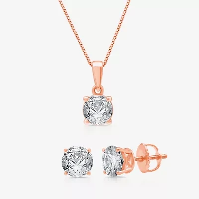 3 CT. T.W. Lab Grown White Diamond 14K Gold Round Jewelry Set