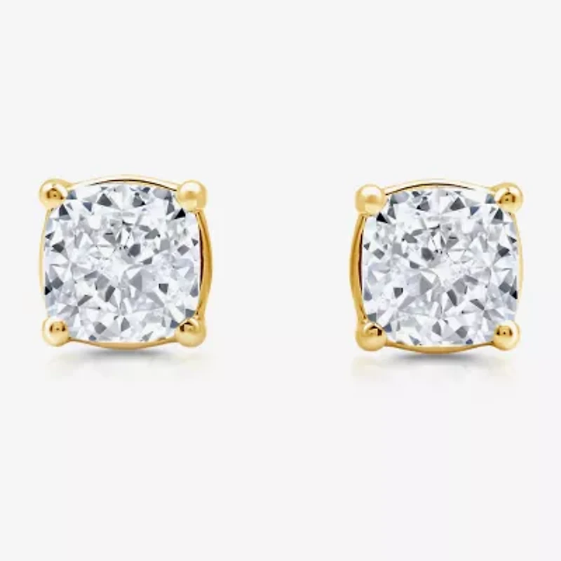 Ever Star (G / Vs2) 2 CT. T.W. Lab Grown White Diamond 14K Gold 14K White Gold Round Cushion Stud Earrings