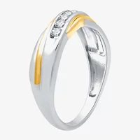(H-I / I1) Womens 1/4 CT. T.W. Lab Grown White Diamond 14K Gold Over Silver Wedding Band