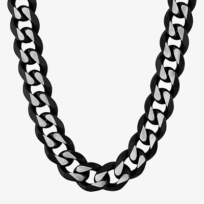 Mens Stainless Steel 24 Inch Curb Chain Necklace