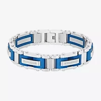 Stainless Steel (G-H / I1) 3/8 CT. T.W. Lab Grown White Diamond Solid Link Bracelet