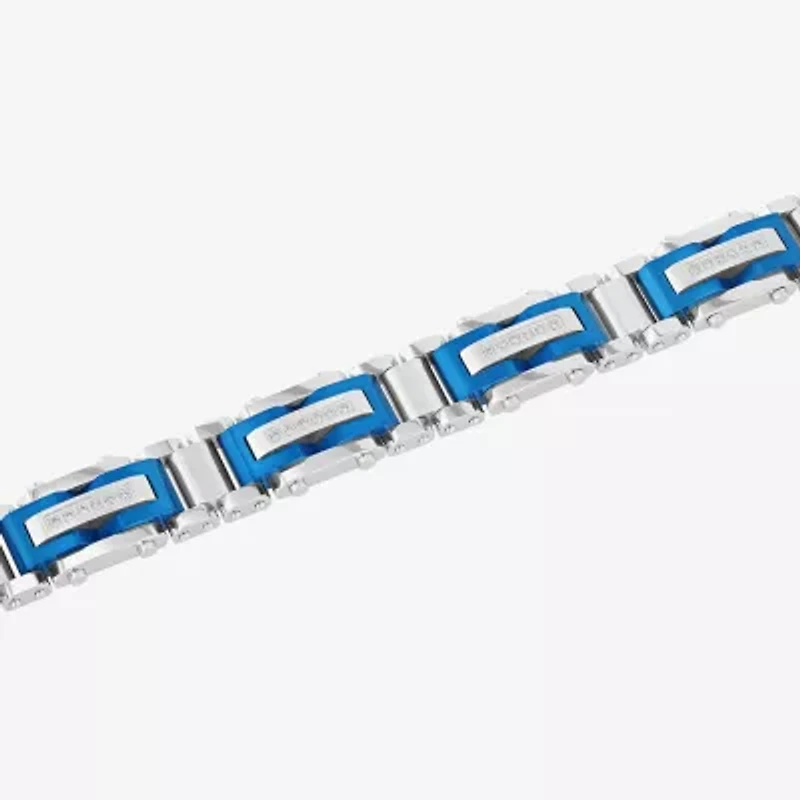 Stainless Steel (G-H / I1) 3/8 CT. T.W. Lab Grown White Diamond Solid Link Bracelet