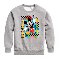 Disney Collection Little & Big Kid Boys Crew Neck Long Sleeve Mickey Mouse Sweatshirt