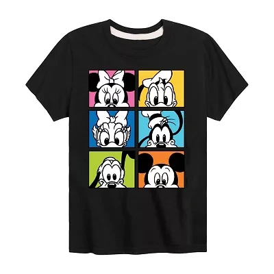 Disney Collection Little & Big Kid Boys Crew Neck Short Sleeve Regular Fit Mickey and Friends Graphic T-Shirt