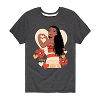 Disney Collection Little & Big Kid Girls Crew Neck Short Sleeve Regular Fit Moana Graphic T-Shirt