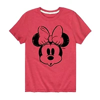 Disney Collection Little & Big Kid Girls Crew Neck Short Sleeve Regular Fit Minnie Mouse Graphic T-Shirt