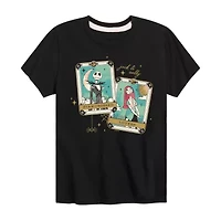 Disney Collection Little & Big Kid Girls Crew Neck Short Sleeve Regular Fit Nightmare Before Christmas Graphic T-Shirt