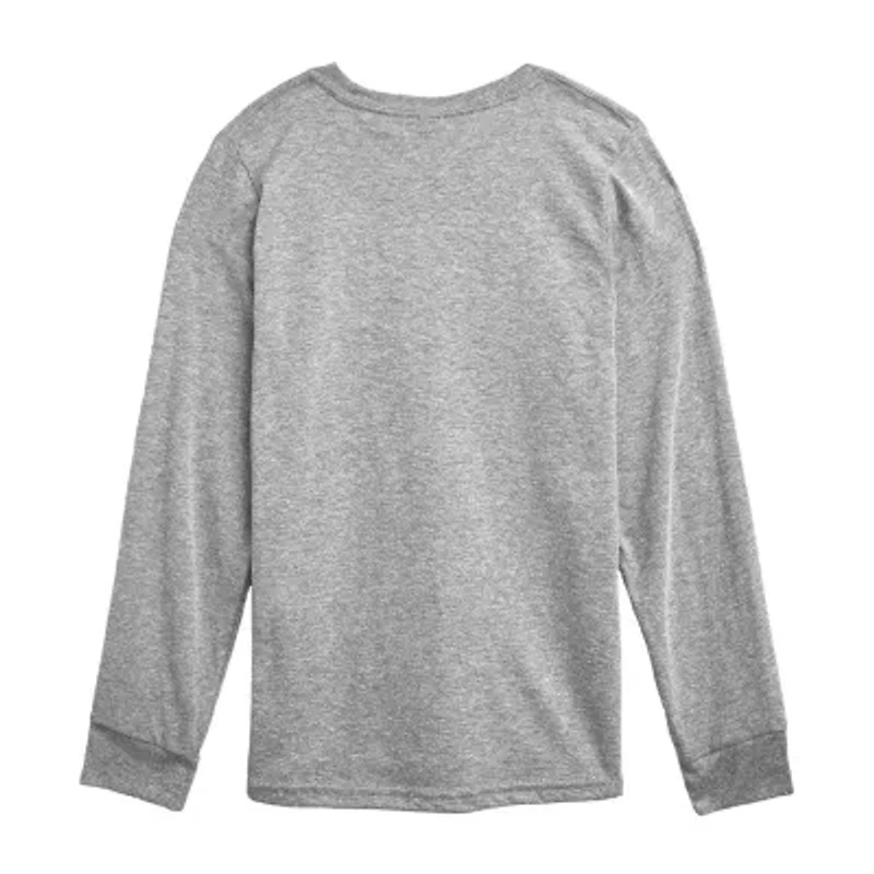 Disney Collection Little & Big Kid Girls Crew Neck Long Sleeve Regular Fit Minnie Mouse Graphic T-Shirt