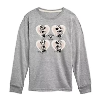 Disney Collection Little & Big Kid Girls Crew Neck Long Sleeve Regular Fit Minnie Mouse Graphic T-Shirt
