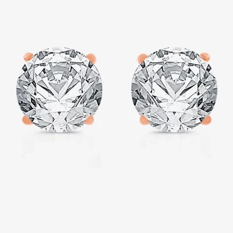 (F / SI1-SI2) Ever Star 3 CT. T.W. Lab Grown White Diamond 14K Gold 7.5mm Stud Earrings