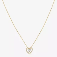 Sparkle Allure Light Up Box Womens Cubic Zirconia 18K Gold Over Brass Heart 2-pc. Jewelry Set