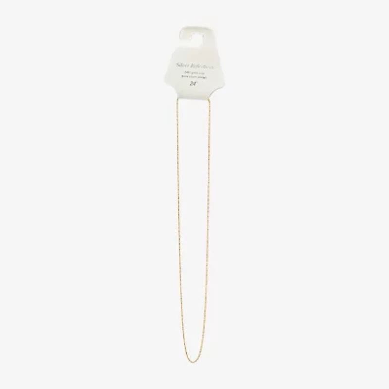 Silver Reflections Womens 10K Gold Over Brass 24 Inch Braid Chain Necklace