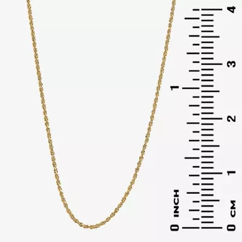 Silver Reflections Womens 18K Gold Over Brass Inch Rope Chain Necklace