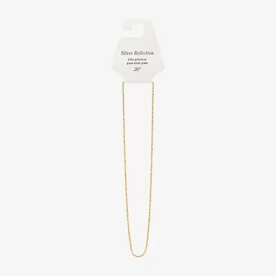 Silver Reflections Womens 18K Gold Over Brass Inch Rope Chain Necklace
