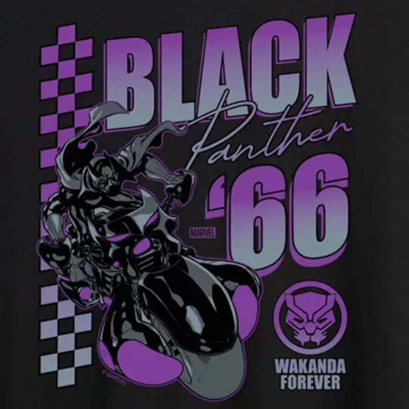 Womens Juniors Scoop Neck Short Sleeve Regular Fit Black Panther Marvel Graphic T-Shirt