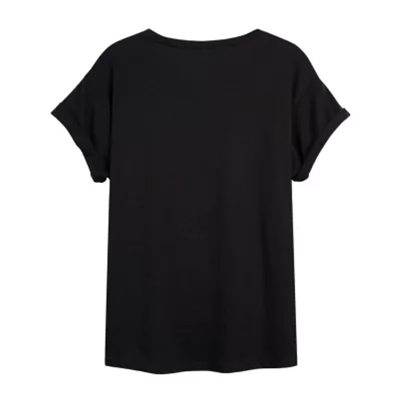 Womens Juniors Scoop Neck Short Sleeve Regular Fit Black Panther Marvel Graphic T-Shirt