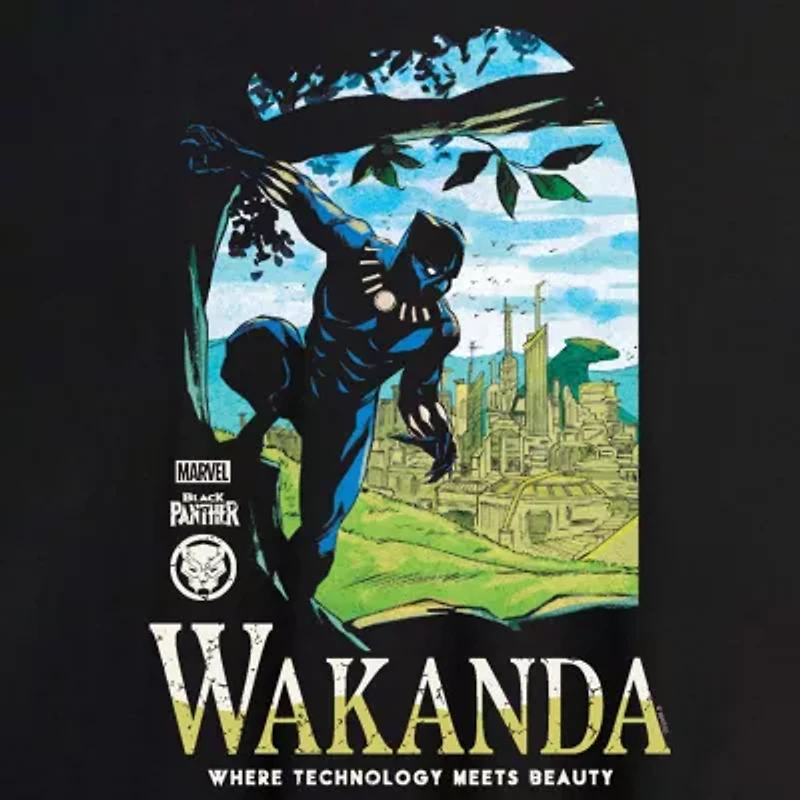 Wakanda Womens Scoop Neck Short Sleeve Regular Fit Black Panther Marvel Juniors Graphic T-Shirt
