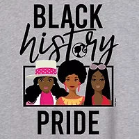 Black History Month Pride Womens Scoop Neck Short Sleeve Regular Fit Barbie Juniors Graphic T-Shirt