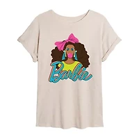 Black History Month Womens Scoop Neck Short Sleeve Regular Fit Barbie Juniors Graphic T-Shirt