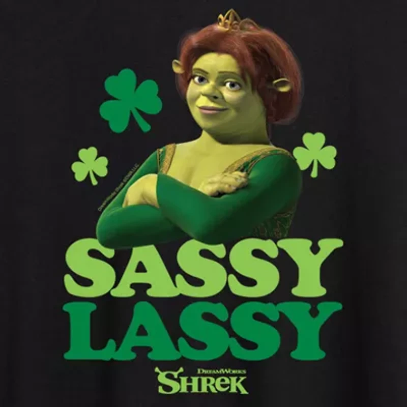 Dreamworks Shrek Sassy Lassy Fiona Tee Womens Scoop Neck Short Sleeve Regular Fit Juniors Graphic T-Shirt