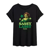 Dreamworks Shrek Sassy Lassy Fiona Tee Womens Scoop Neck Short Sleeve Regular Fit Juniors Graphic T-Shirt