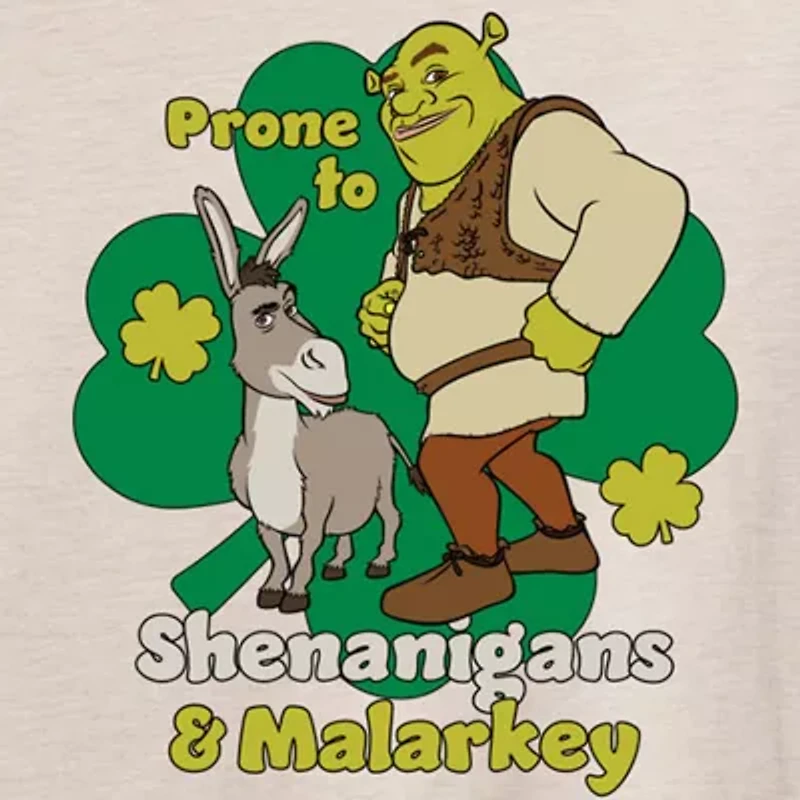 Dreamworks Shrek Prone To Shenanigans And Malarkey Tee Womens Scoop Neck Short Sleeve Regular Fit Juniors Graphic T-Shirt