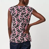 Liz Claiborne Womens V Neck Short Sleeve Tall Blouse