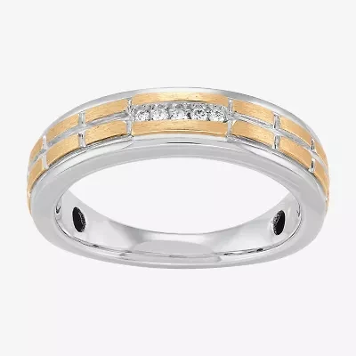 Limited Quantities! Mens Diamond Accent Natural White Diamond 14K Two Tone Gold Fashion Ring