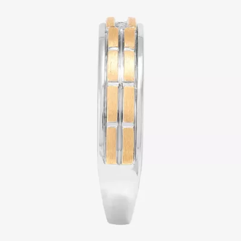 Limited Quantities! Mens Diamond Accent Natural White Diamond 14K Two Tone Gold Fashion Ring