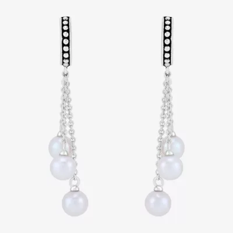 Limited Quantities! Womens Dyed Cultured Freshwater Pearl Sterling Silver Drop Earrings