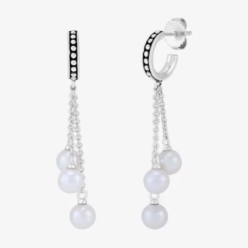 Limited Quantities! Womens Dyed Cultured Freshwater Pearl Sterling Silver Drop Earrings