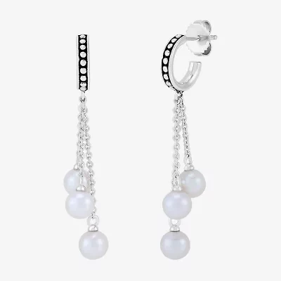 Limited Quantities! Womens Dyed Cultured Freshwater Pearl Sterling Silver Drop Earrings