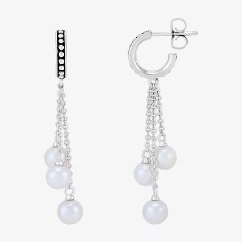 Limited Quantities! Womens Dyed Cultured Freshwater Pearl Sterling Silver Drop Earrings