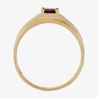 Limited Quantities! Mens Diamond Accent Genuine Red Garnet 10K Gold Fashion Ring